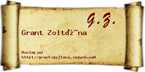 Grant Zoltána névjegykártya