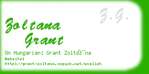 zoltana grant business card